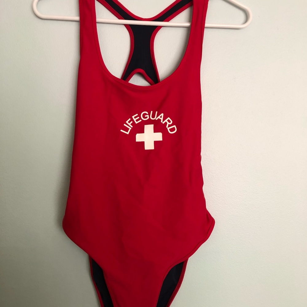Red Lifeguard One-Piece Swimsuit